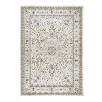 Washable Windsor Traditional Floral Border Lightweight Printed Polyester Flatweave Natural/Multicolour Rug-Origins-Rug Love - The Most Loved Rug Store